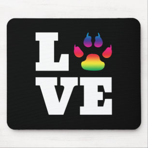 Rainbow paw mouse mat
