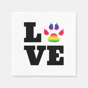 Rainbow paw napkin