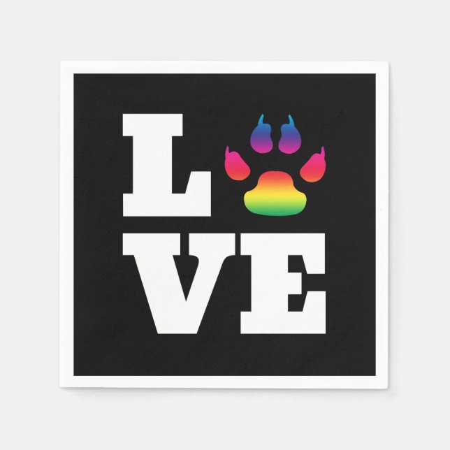 Rainbow paw napkin (Front)