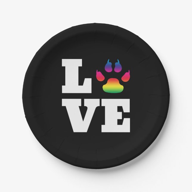 Rainbow paw paper plate (Front)