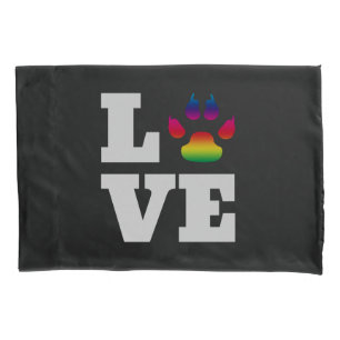 Rainbow paw pillowcase