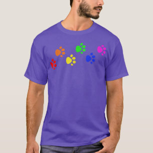 Rainbow Paw Print Dog Paw LGBT Pride LGBT Dog Love T-Shirt