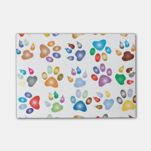 Rainbow Paw Prints Post-it Notes