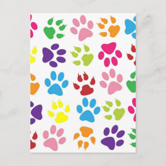 RAINBOW PAW PRINTS POSTCARD
