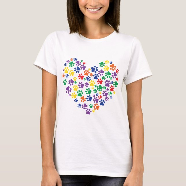 Rainbow Paw Prints T-Shirt (Front)