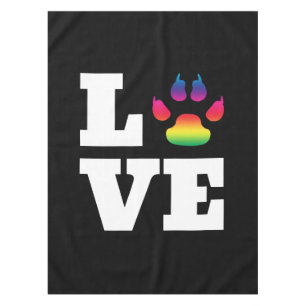 Rainbow paw tablecloth