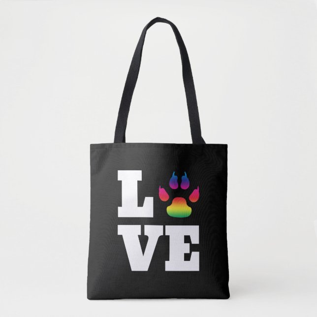 Rainbow paw tote bag (Front)