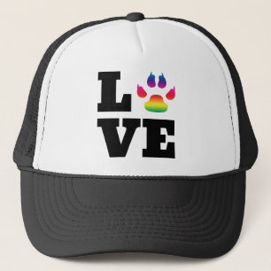 Rainbow paw trucker hat