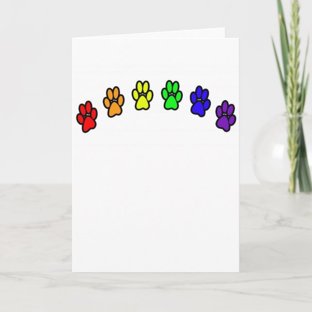 Rainbow Pawprints Card (Front)
