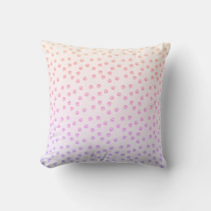 Rainbow pawprints cushion