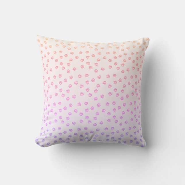 Rainbow pawprints cushion (Front)