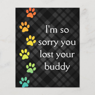 rainbow paws pet loss sympathy card