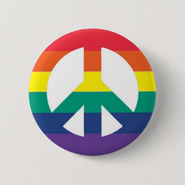 Rainbow Peace 6 Cm Round Badge (Front)