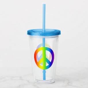 Rainbow Peace Acrylic Tumbler