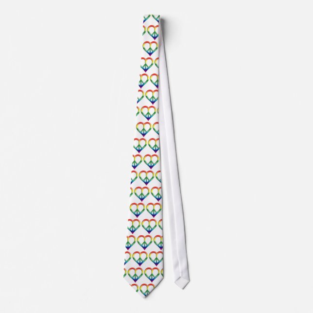 Rainbow Peace and Love Tie (Front)