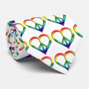 Rainbow Peace and Love Tie
