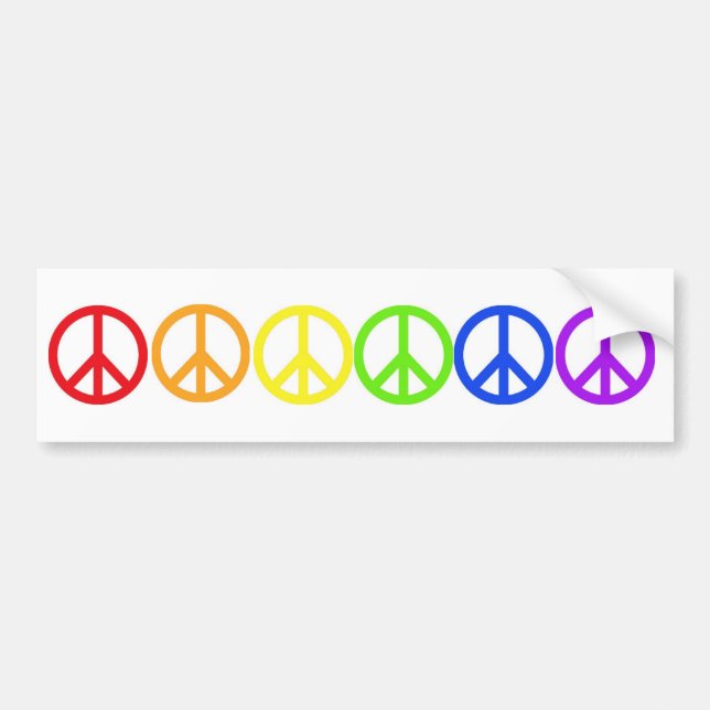 Rainbow Peace Bumper Sticker (Front)