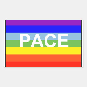 Rainbow Peace Flag Rectangular Sticker