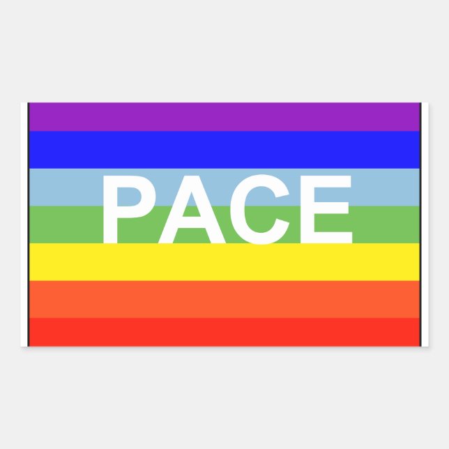 Rainbow Peace Flag Rectangular Sticker (Front)