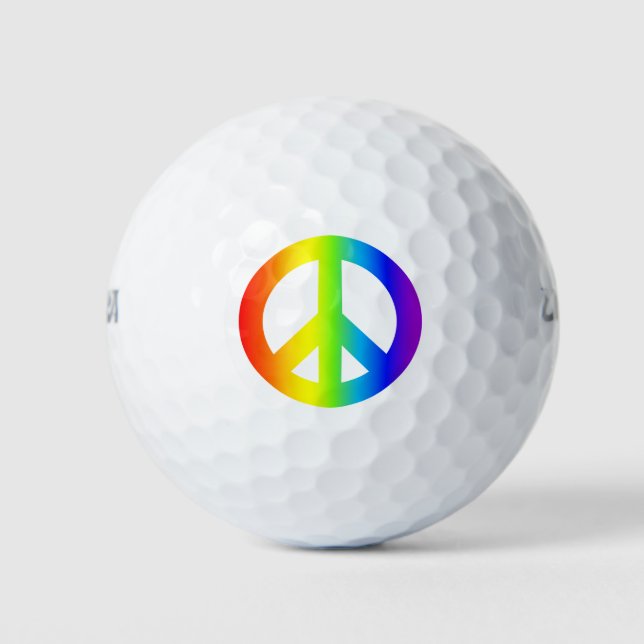 Rainbow Peace Golf Balls (Front)