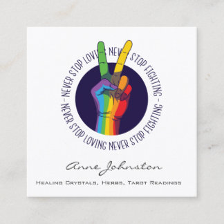 Rainbow Peace Hand Business Card