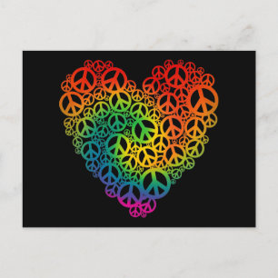 Rainbow Peace Heart Postcard