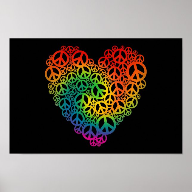 Rainbow Peace Heart Poster (Front)