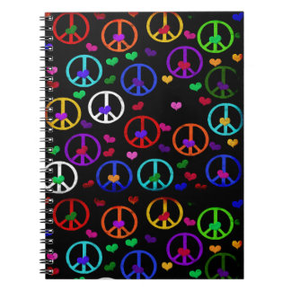 Rainbow Peace Hearts Notebook