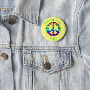 Rainbow Peace Love Pride Awareness 6 Cm Round Badge