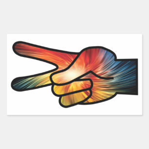 Rainbow Peace Rectangular Sticker