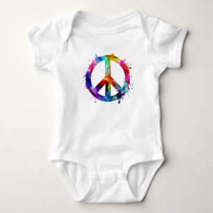 Rainbow Peace Sign Baby Bodysuit