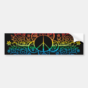 Rainbow Peace Sign Bumper sticker