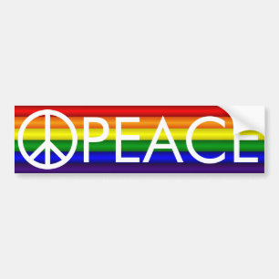 Rainbow Peace Sign Bumper Sticker