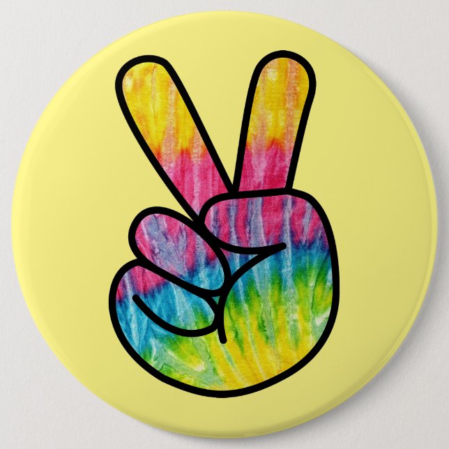 Rainbow Peace sign button (Front)