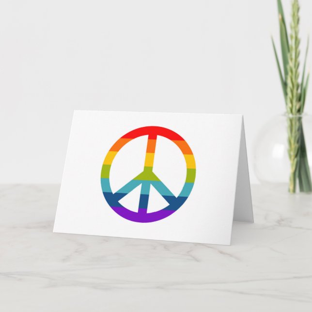 Rainbow Peace Sign Card (Front)