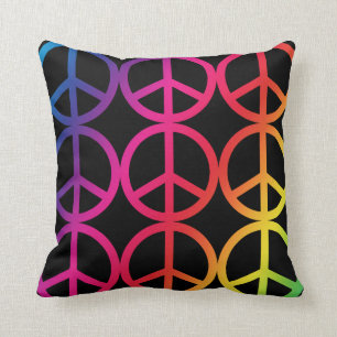 Rainbow Peace Sign Cushion