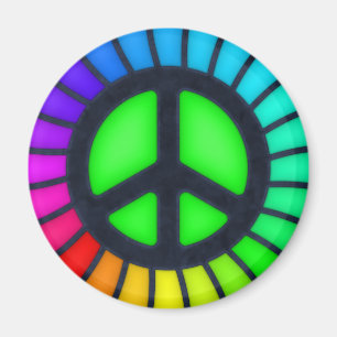 Rainbow Peace Sign Magnet