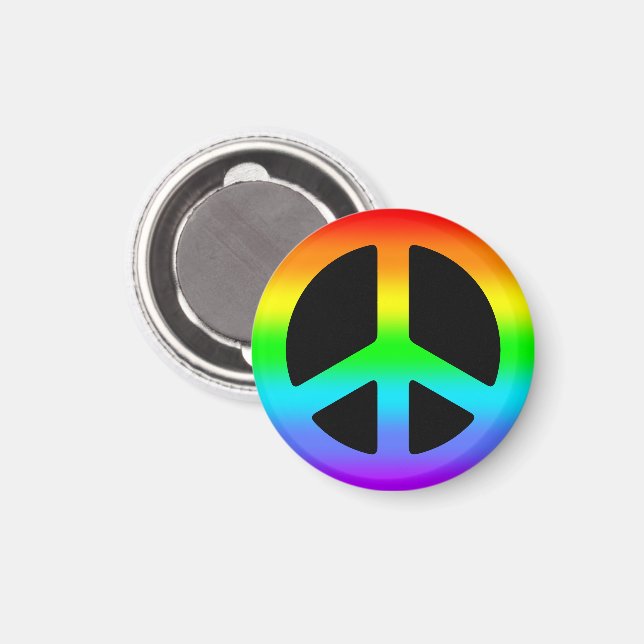 Rainbow Peace Sign Magnet (Front/Back)