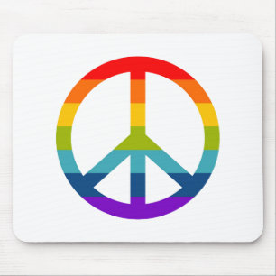 Rainbow Peace Sign Mouse Mat