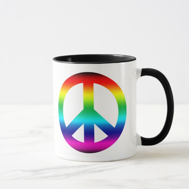 Rainbow Peace Sign Mug (Right)