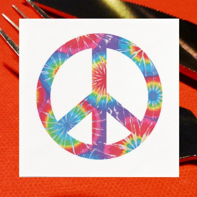 Rainbow Peace Sign Napkins 60s sixties party (Creator Uploaded)