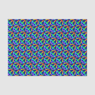 Rainbow Peace Sign Pattern Tissue Paper