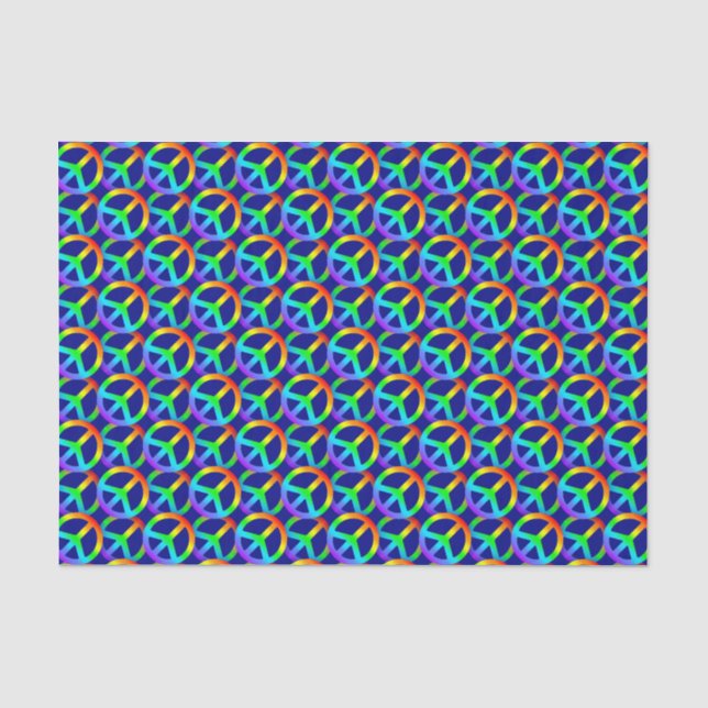 Rainbow Peace Sign Pattern Tissue Paper (Front)