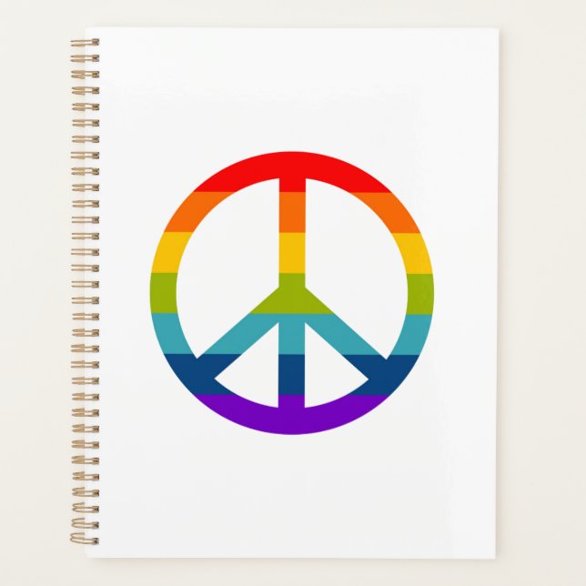 Rainbow Peace Sign Planner (Front)