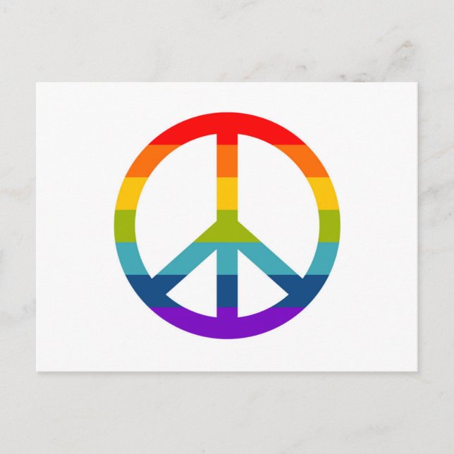 Rainbow Peace Sign Postcard (Front)