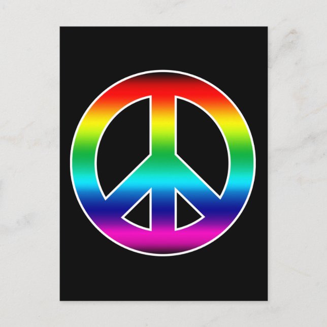 Rainbow Peace Sign Postcard (Front)
