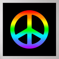 Rainbow Peace Sign Poster