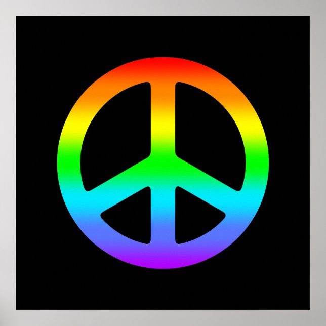 Rainbow Peace Sign Poster (Front)