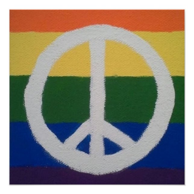 Rainbow Peace Sign Poster (Front)