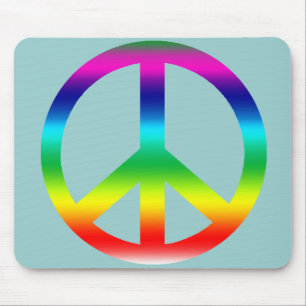 Rainbow Peace Sign Products Mouse Mat